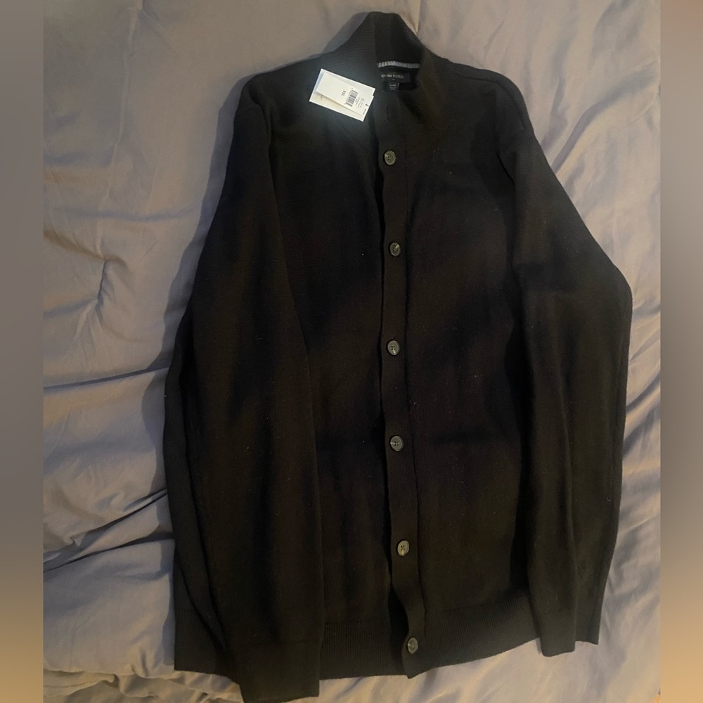 Banana Republic Men's Black Button-Up cardigan